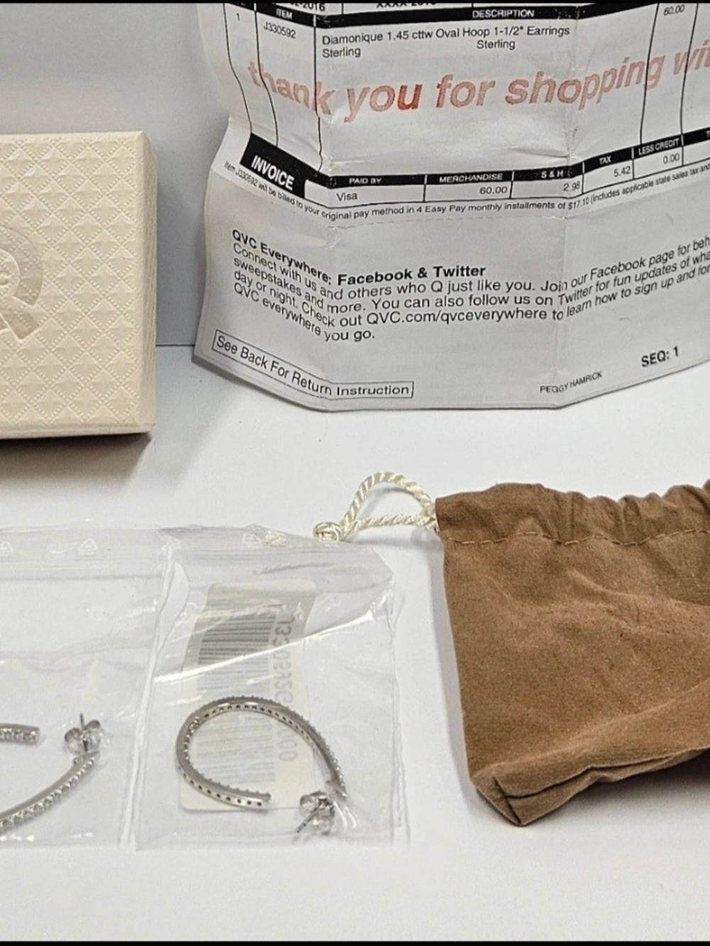 Sterling Silver Pavé Hoop Earrings - White Silver